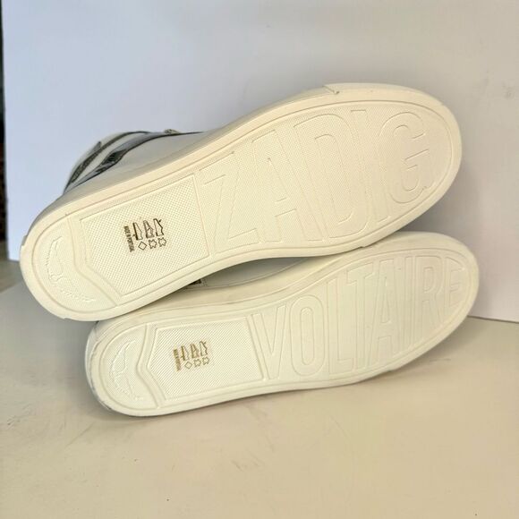 Zadig & Voltaire High Flash Infinity Silver High-Top Sneakers size 7, (38) NIB - Picture 14 of 15